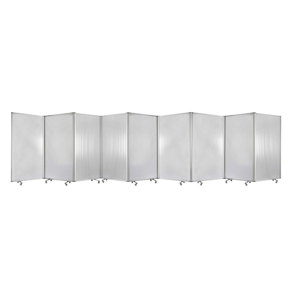 71" Green Iron Folding Nine Panel Screen Room Divider