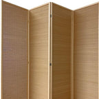 71" Brown Folding Three Panel Screen Room Divider
