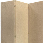 71" Brown Folding Three Panel Screen Room Divider