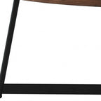 24" Brown and Black Wood And Metal Oval Frame Coffee Table
