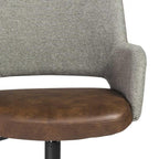 Gray Brown and Black Adjustable Swivel Fabric Rolling Office Chair