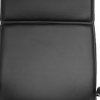 Black and Silver Adjustable Swivel Faux Leather Rolling Executive Office Chair