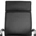 Black and Silver Adjustable Swivel Faux Leather Rolling Executive Office Chair