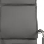 Gray and Silver Adjustable Swivel Faux Leather Rolling Executive Office Chair