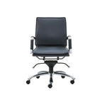 Blue and Silver Adjustable Swivel Faux Leather Rolling Conference Office Chair