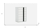 31" Black And White Stainless Steel Five Drawer Dresser