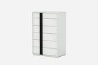 31" Black And White Stainless Steel Five Drawer Dresser