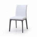 Set of Two Taupe and Gray Upholstered Faux Leather Dining Side Chairs