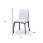 Set of Two Taupe and Gray Upholstered Faux Leather Dining Side Chairs