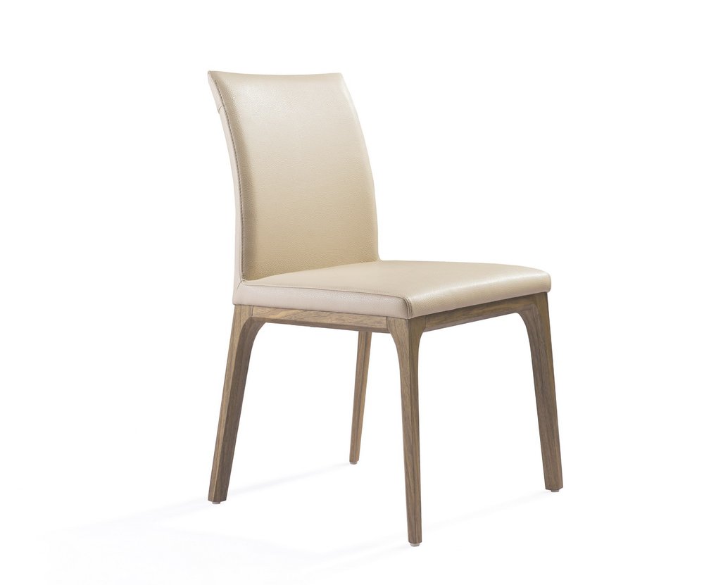 Set of Two Black and Brown Upholstered Faux Leather Dining Side Chairs