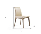 Set of Two Black and Brown Upholstered Faux Leather Dining Side Chairs