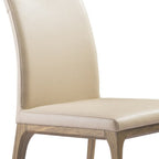 Set of Two Black and Brown Upholstered Faux Leather Dining Side Chairs