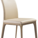 Set of Two Black and Brown Upholstered Faux Leather Dining Side Chairs