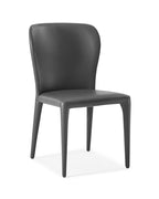 Set of Two White Upholstered Faux Leather Dining Side Chairs