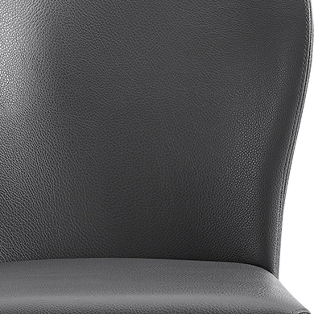 Set of Two White Upholstered Faux Leather Dining Side Chairs