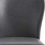 Set of Two White Upholstered Faux Leather Dining Side Chairs