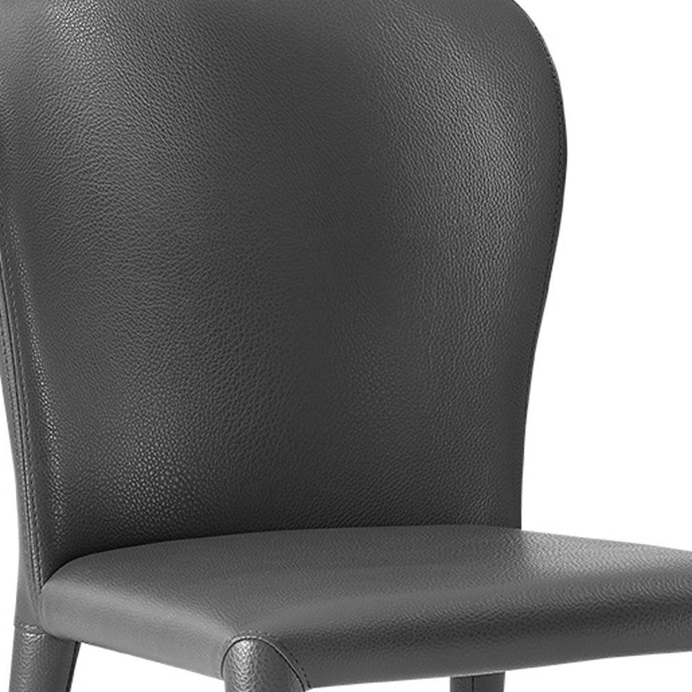 Set of Two White Upholstered Faux Leather Dining Side Chairs