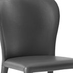 Set of Two White Upholstered Faux Leather Dining Side Chairs