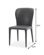 Set of Two White Upholstered Faux Leather Dining Side Chairs