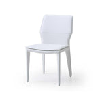Set of Two Gray Slipcovered Upholstered Faux Leather Dining Side Chairs