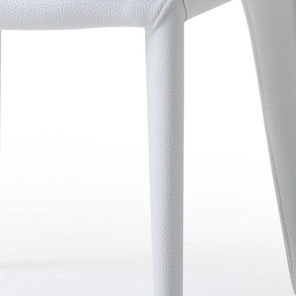 Set of Two Gray Slipcovered Upholstered Faux Leather Dining Side Chairs