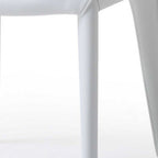 Set of Two Gray Slipcovered Upholstered Faux Leather Dining Side Chairs