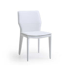 Set of Two Gray Slipcovered Upholstered Faux Leather Dining Side Chairs