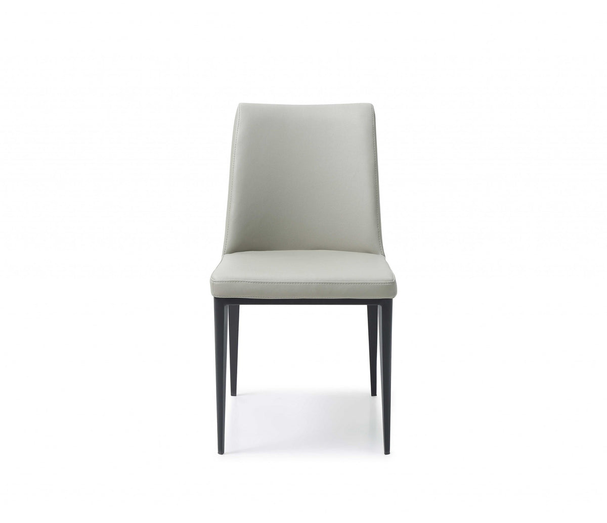 Set of Two Gray and Black Upholstered Faux Leather Dining Side Chairs