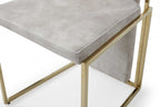 Set of Two Beige and Gold Upholstered Dining Side Chairs