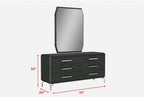 67" Clear Wood Six Drawer Dresser