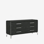 67" Clear Wood Six Drawer Dresser