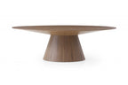 95" Gray Rounded Solid Wood Pedestal Base Dining Table