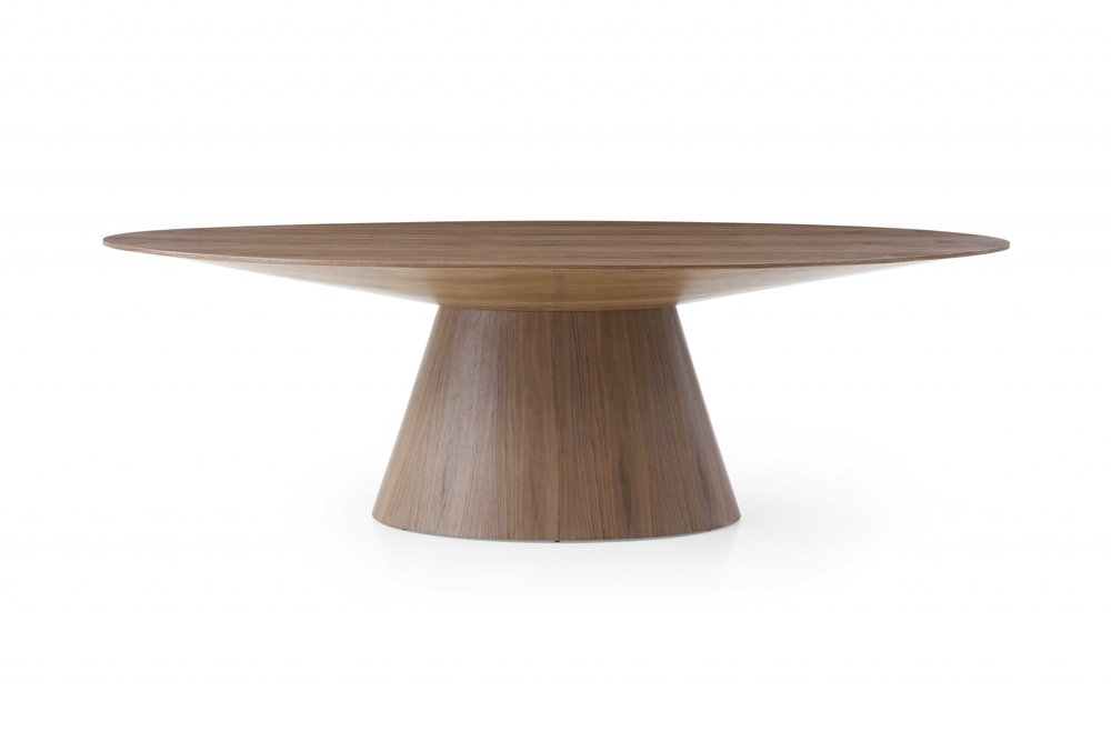 95" Gray Rounded Solid Wood Pedestal Base Dining Table