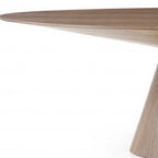 95" Gray Rounded Solid Wood Pedestal Base Dining Table