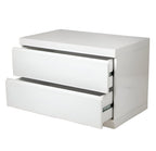 20" White Wood Two Drawer Nightstand