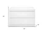 20" White Wood Two Drawer Nightstand