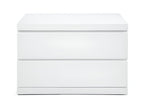 20" White Wood Two Drawer Nightstand