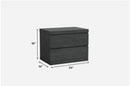 Modern Gray Woodgrain Finish 2 Drawer Nightstand