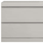 Modern Gray Woodgrain Finish 2 Drawer Nightstand