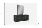 71" Gray Stainless Steel Solid Console Table