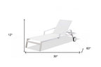 Set Of 2 White Modern Aluminum Chaise Lounges