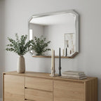 49" Taupe Abstract Glass Framed Accent Mirror