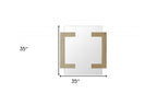 35" Gold Abstract Metal Framed Accent Mirror