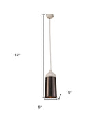Brown And White Cylinder Metal Ceiling Light With Brown Shades