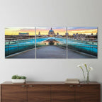 Set of Three Blue Gray And Yellow Acrylic Square Hanging Wall Decor