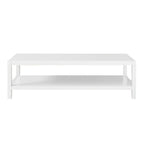 35" White Aluminum Coffee Table With Shelf