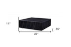 35" Black Genuine Marble And Brass Square Coffee Table
