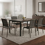 Set of Four Gray Dining Arm Chairs