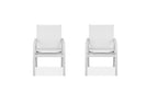 Set of Two 22" White Metal Indoor Outdoor Dining Chair