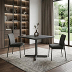 32" Gray Square Aluminum Pedestal Base Dining Table